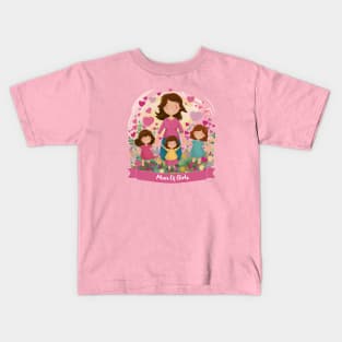 A Colorful Celebration of Motherhood and Daughters Kids T-Shirt